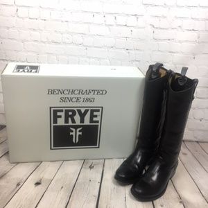 *FRYE* Melissa Button Black Leather Boots